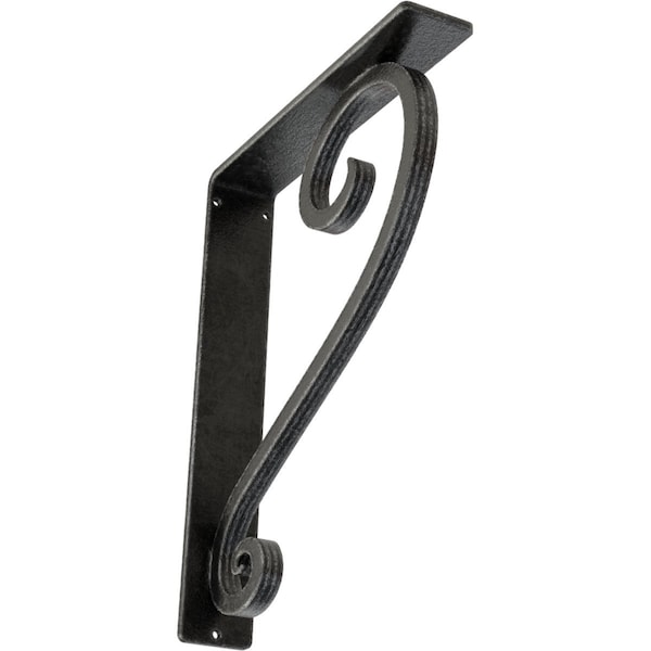 Ekena Millwork Edwards Wrought Iron Bracket, (Triple center brace), Antiqued Pewter 2"W x 10"D x 12"H BKTM02X10X12TEDAPW - main